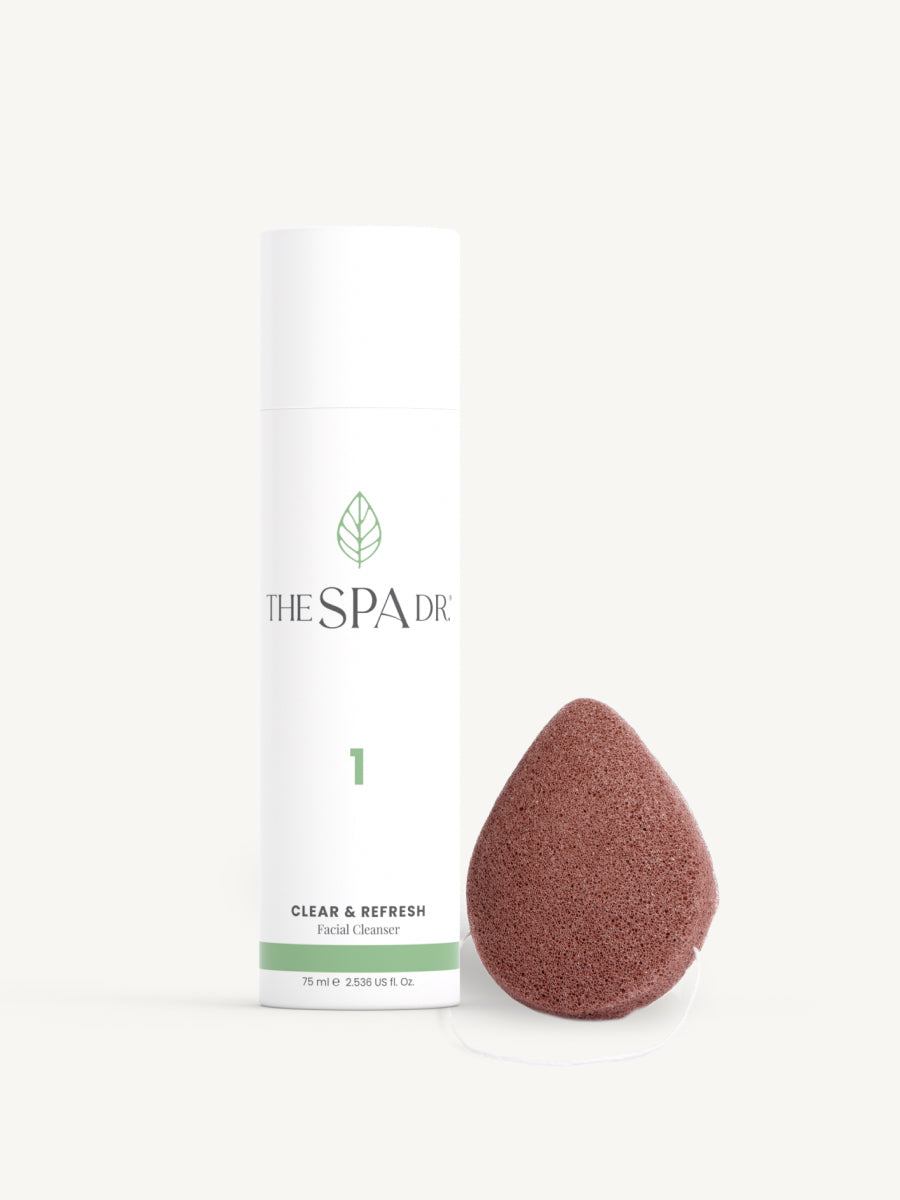 Bundle CLEAR & REFRESH Facial Cleanser + Konjac Facial Sponge.