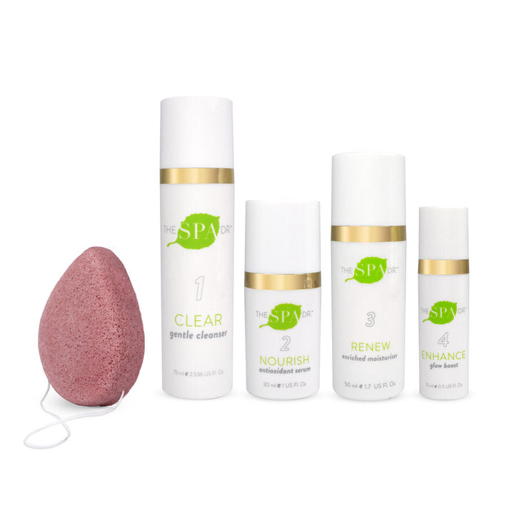 Daily Essentials 4-Step Skin Care System + Konjac Facial Sponge