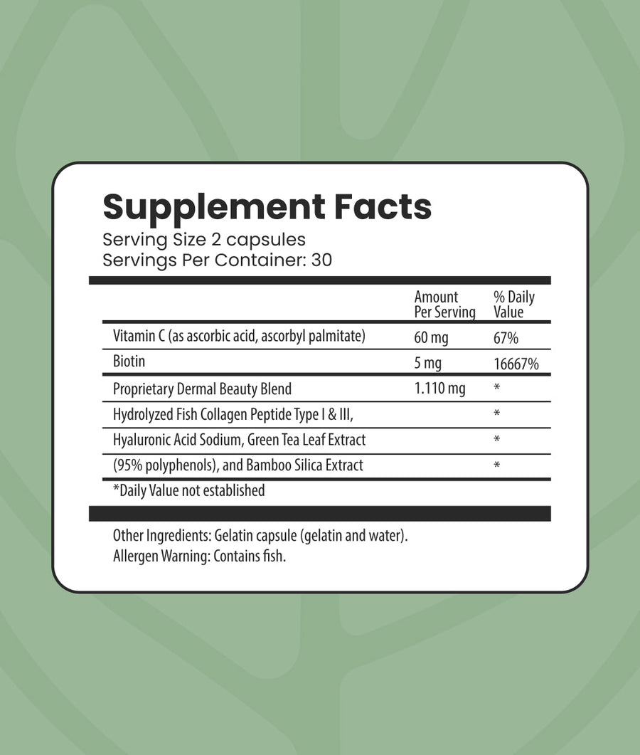 The Spa Dr.® Dermal Beauty Blend Supplement Facts