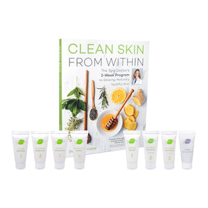 Clean Skin From Within Start Collection with the Daily Essentials 4 Step Skincare System and the Body Essentials and Purifying Mud Mask Sample Kits